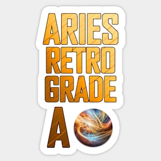 Aries Retro Grade A: Moon Mercury Fire Sticker